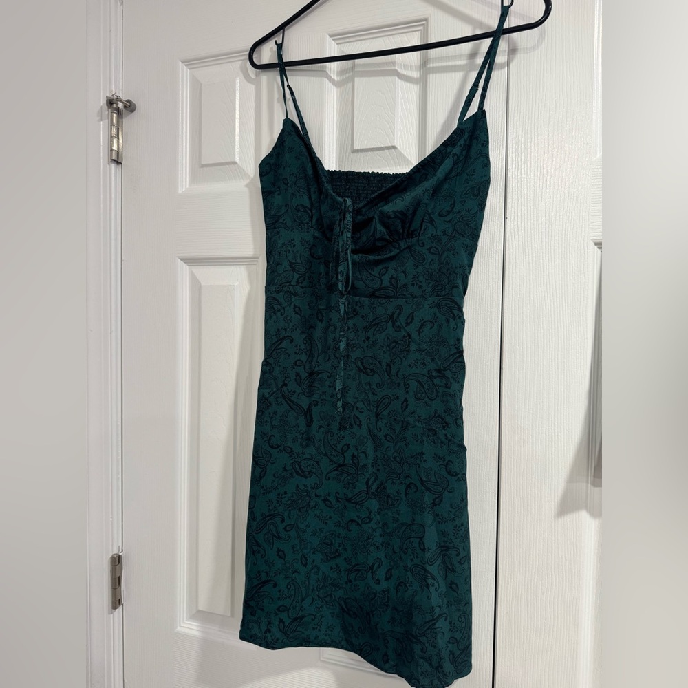Elegant Green Floral Dress